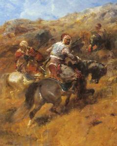 Arab Warriors On A Hillside Arab Warriors On A Hillside