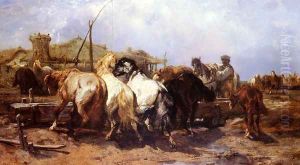 The Watering Place by Adolf Schreyer