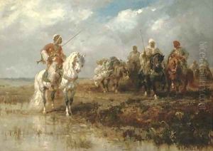 Oriental horseman by Adolf Schreyer