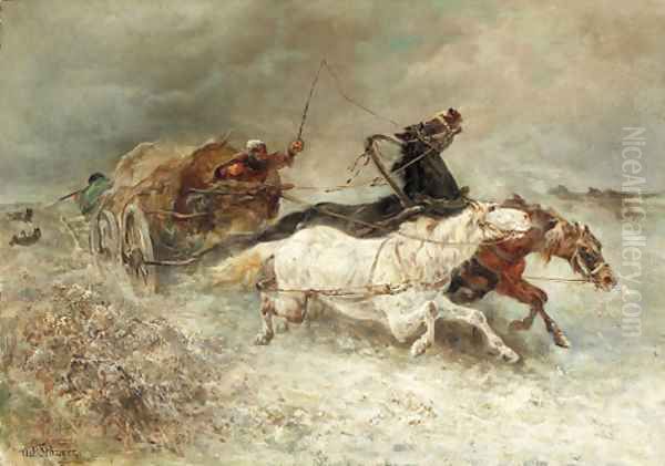 Wallachian wagon under attack - view 1