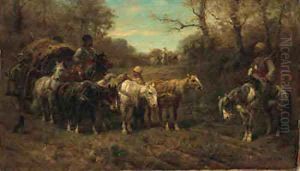 A Halted Caravan by Adolf Schreyer