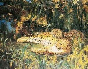 Indian Leopards by John Macallan Swan