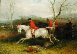 Foxhunting Coming to a Fence by William Joseph Shayer