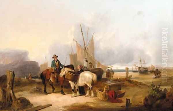 Fisherfolk on the Shore - view 1