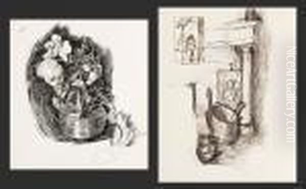 A Pair Of Early Ink Drawings - view 1