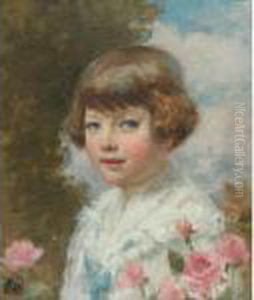 Portrait Of A Girl With Roses by Bonny Rupert