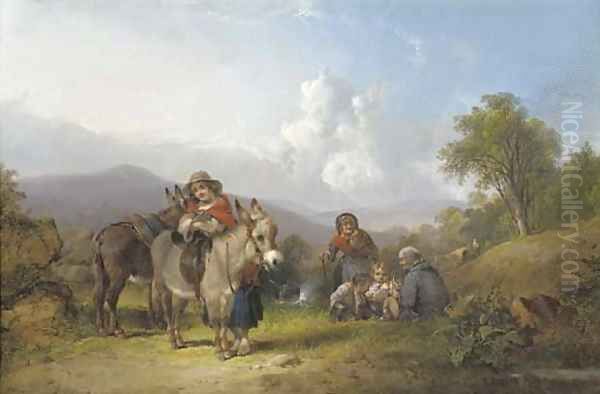 Travellers in an extensive landscape, traditionally identified as Perlieu Common near Southampton - view 1