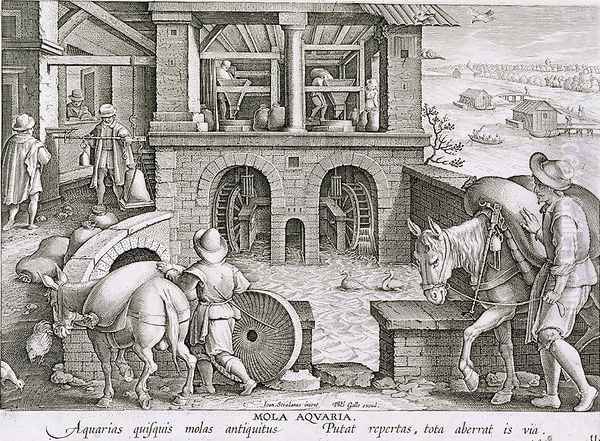 A Water Mill, plate 11 from Nova Reperta New Discoveries engraved by Philip Galle 1537-1612 c.1600 2 - view 1