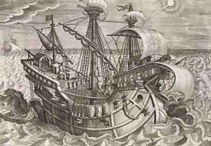 Calculating Longitude with the Declination of the Sun, plate 17 from Nova Reperta New Discoveries engraved by Philip Galle 1537-1612 c.1600 2