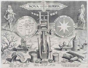 Frontispiece to Nova Reperta New Discoveries engraved by Theodor Galle 1571-1633 c.1600 2 by Giovanni Stradano