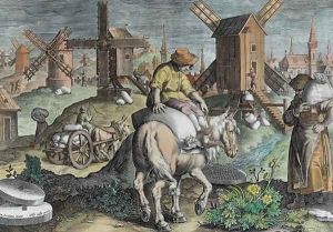 Windmills, plate 12 from Nova Reperta New Discoveries engraved by Philip Galle 1537-1612 c.1600 2 Windmills, plate 12 from Nova Reperta New Discoveries engraved by Philip Galle 1537-1612 c.1600 2