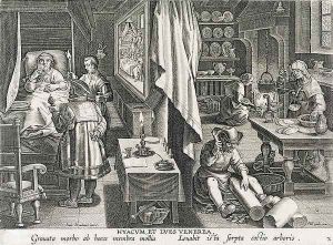 The House of a Man Stricken with Venereal Disease, engraved by Philip Galle 1537-1612