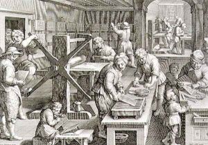 The Invention of Copper Engraving, plate 20 from Nova Reperta New Discoveries engraved by Philip Galle 1537-1612 c.1600 by Giovanni Stradano