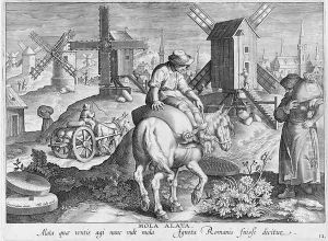 Windmills, plate 12 from Nova Reperta New Discoveries engraved by Philip Galle 1537-1612 c.1600 Windmills, plate 12 from Nova Reperta New Discoveries engraved by Philip Galle 1537-1612 c.1600