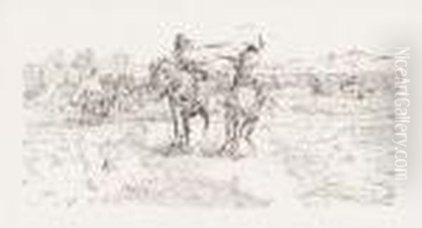 Carson Defeats French Bully In Horseback Duel - view 1