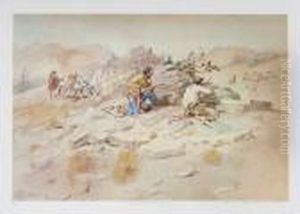 Indian Stalking Elk by Charles Marion Russell