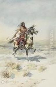 Indian On Horseback by Charles Marion Russell