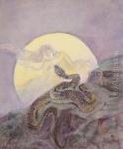 The Big Snake Used To Crawl Up A High Hill And Watch The Moon In The Sky