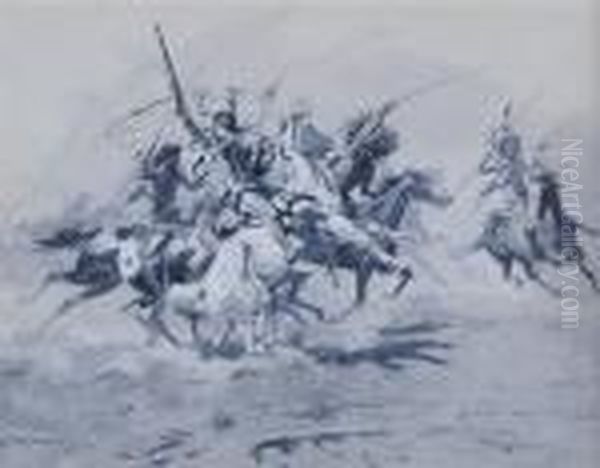 Indians On Horseback - view 1