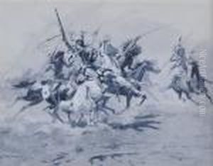 Indians On Horseback by Charles Marion Russell