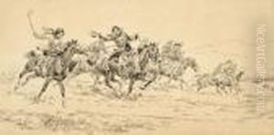 Invitation To The Old Timer""""""""s Ball by Charles Marion Russell
