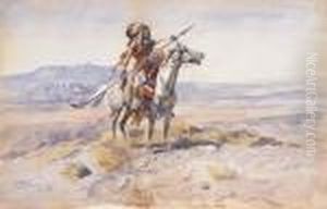 Indian On Horseback by Charles Marion Russell
