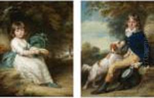 Portrait Of Mary Sheppard; Portrait Of Thomas Sheppard by John Russell