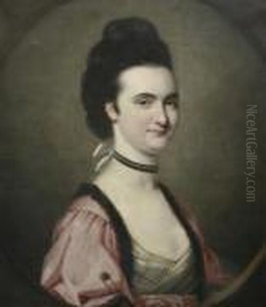 Portrait Of A Lady Wearing A Pink Robe - view 1