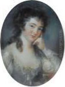Portrait De Jeune Fille Accoudee Sur Un Livre by John Russell