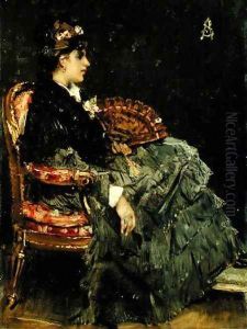 Seated Lady with a Fan by Alfred Stevens