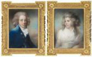 Portrait Of Mr Wilson; Portrait Of Mrs Wilson by John Russell