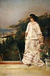 Woman on a Terrace, 1882 by Alfred Stevens