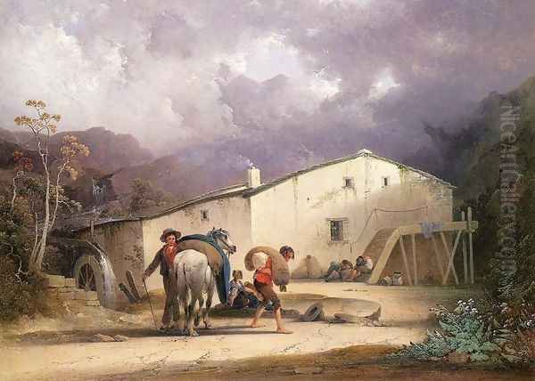 Old Mill, Miller and Horse - view 1