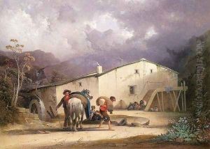 Old Mill, Miller and Horse by Joshua Shaw