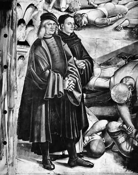 Portrait of Luca Signorelli and Fra Angelico, detail from The Preaching and Acts of the Antichrist - view 1
