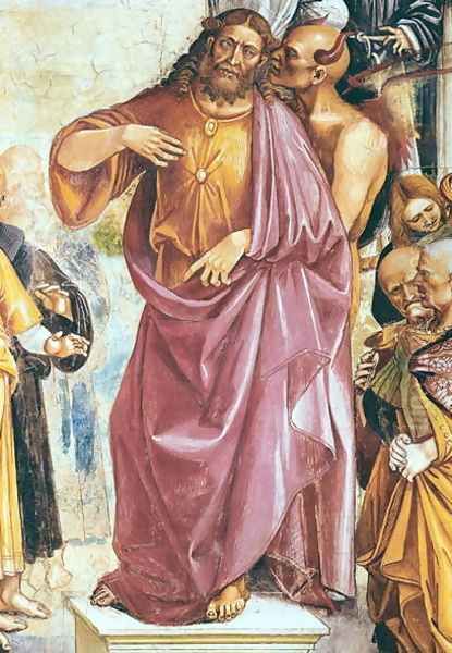 The Preaching of the Antichrist, detail of Christ and the Devil, from the Chapel of the Madonna di San Brizio, 1499-1504 - view 1
