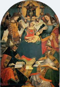The Trinity, Madonna and Child, Angels and Saints, c.1505-08 by Luca Signorelli
