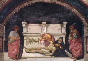 Lamentation over the Dead Christ with Sts Parenzo and Faustino by Luca Signorelli