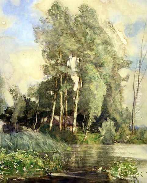 A Cottage on a Riverbank - view 1