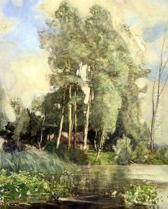 A Cottage on a Riverbank by Adrian Scott Stokes