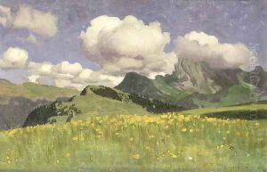 A Field of Marigolds, Lower Alps, 1902 by Adrian Scott Stokes