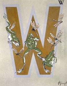 Capital letter W, from LArt Croquis dAnimaux, published Paris, c.1920