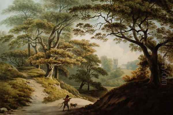 Auckland Castle, Co. Durham - View over the River Gauntless, with Bishop Cosins Chapel - view 1