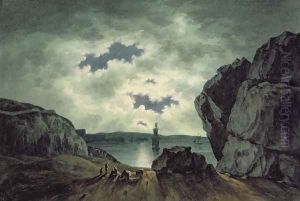 Bay Scene in Moonlight, 1787 by John Warwick Smith