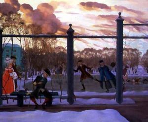 Skating Rink in Winter, 1915 by Konstantin Andreevic Somov