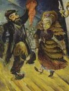 Dancing Couple by Issachar ber Ryback