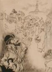 Market Scene, Russia by Issachar ber Ryback