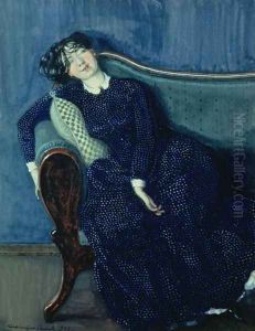 Sleeping woman in blue, 1903 by Konstantin Andreevic Somov