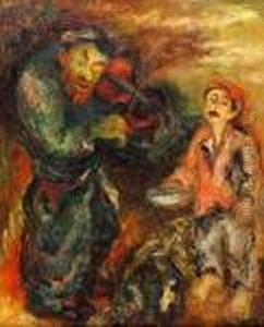 Violinist And A Boy by Issachar ber Ryback