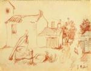 The Water Well In The Yard by Issachar ber Ryback